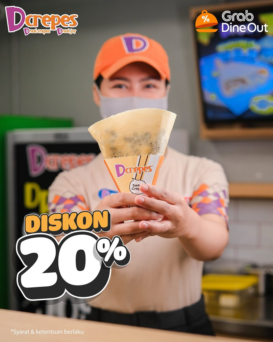 Promo D'Crepes  Diskon 20% dengan Grab Dine Out