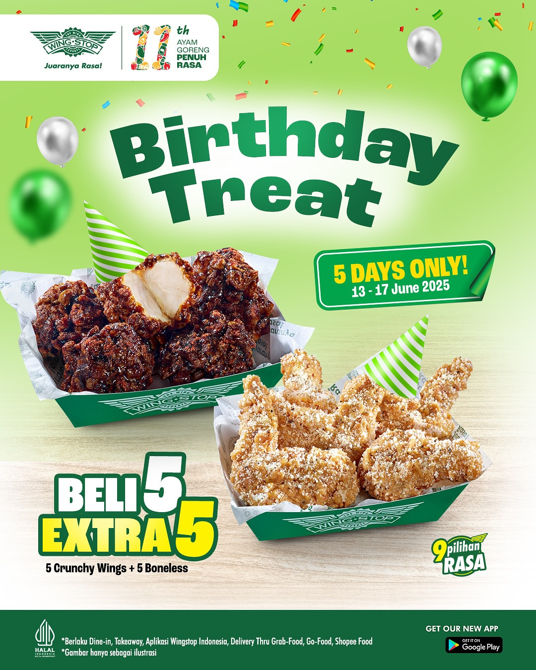 Promo Wingstop Birthday Treat Beli 5 Extra 5 - Image 2