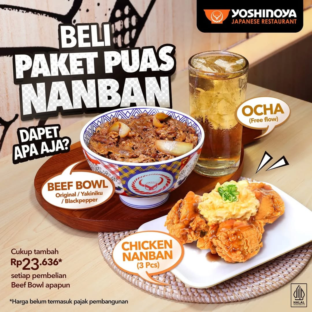 Promo Yoshinoya Beli Paket Puas Nanban Cukup Tambah Rp 23 Ribuan - Image 1