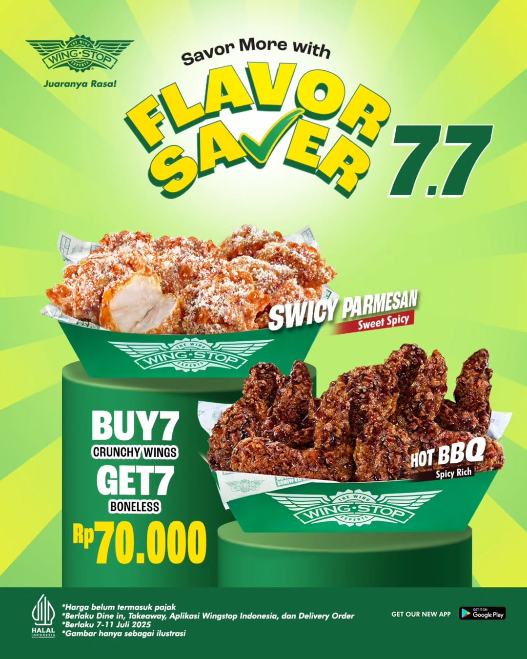 Promo Wingstop Flavor Saver 7.7 Buy 7 Get 7 Hanya Rp 70.000