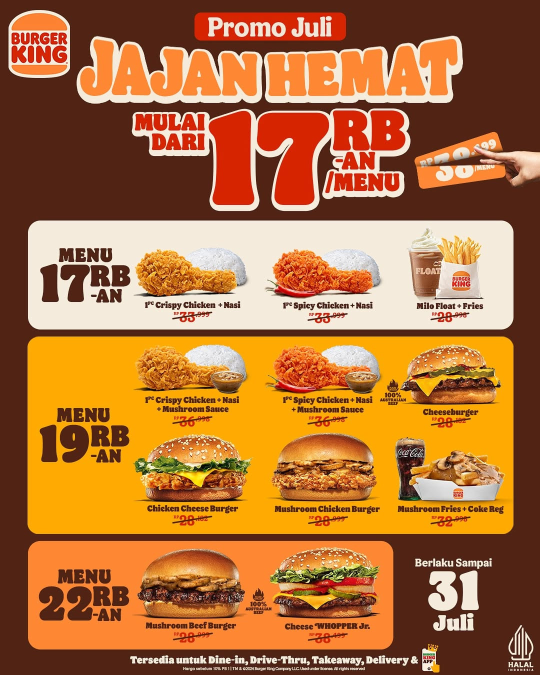 Promo Burger King Jajan Hemat Mulai Dari Rp 17.000 - Image 2