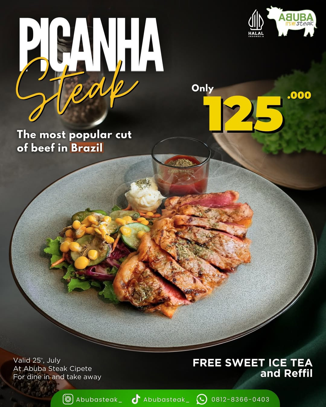 Promo Abuba Steak Cipete Picanha Steak Hanya Rp 125.000 - Image 1