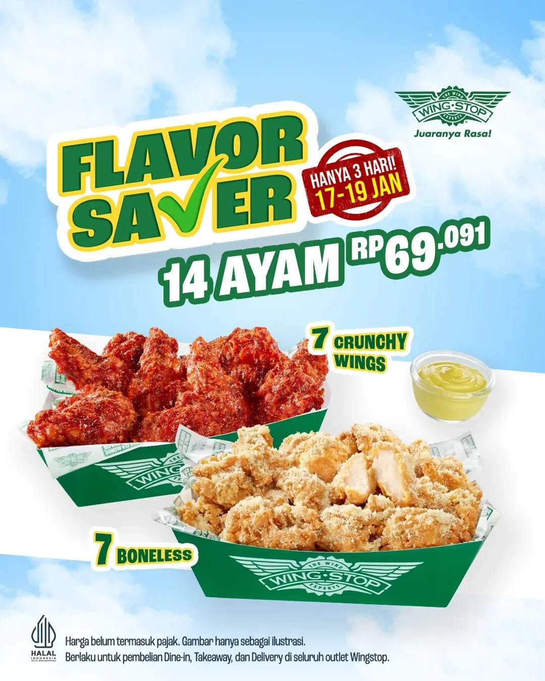 Promo Wingstop Flavor Saver 14 Ayam Rp 69 Ribuan