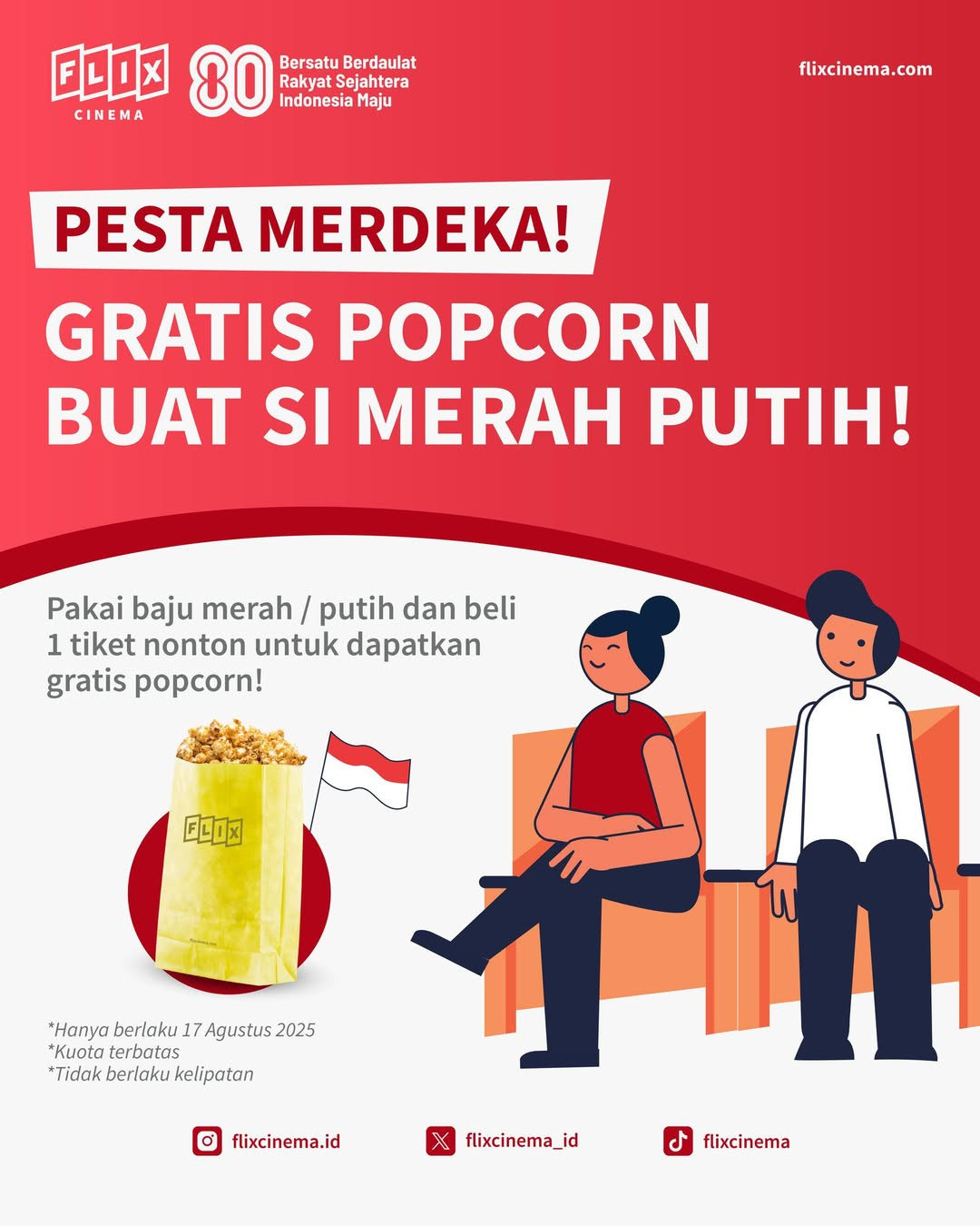 Promo Flix Cinema GRATIS Popcorn Untuk Si Merah Putih - Image 2