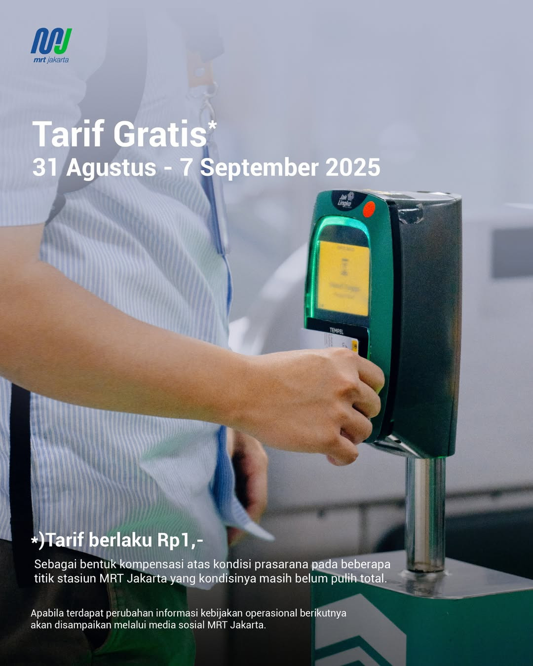 MRT Tarif Rp 1 Per 31 Agustus - 7 September 2025 - Image 2