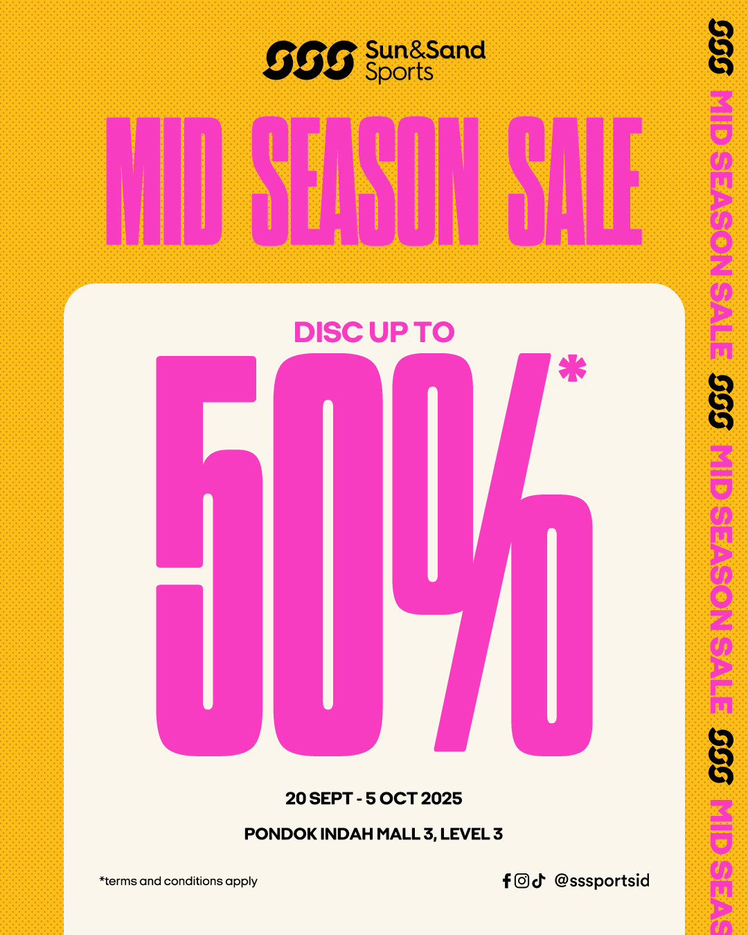Promo Sun & Sand Sports PIM 3 Mid Year Sale Diskon s/d 50% s/d 5 Oktober 2025