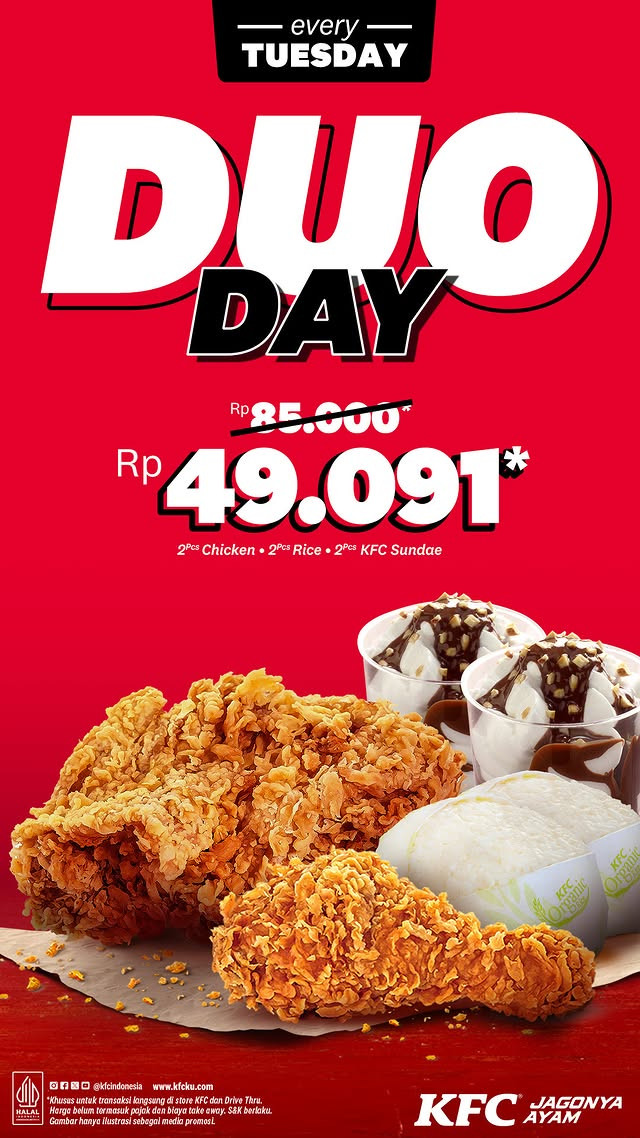 KFC Duo Day – Promo Spesial Setiap Hari Selasa - Image 1