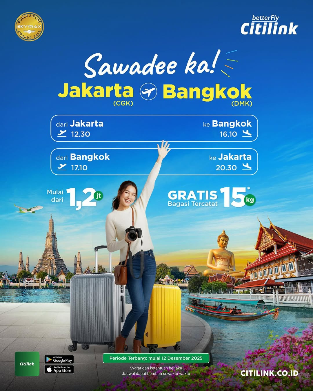 Promo Citilink Jakarta - Bangkok Mulai Dari Rp 1.2 Juta - Image 1