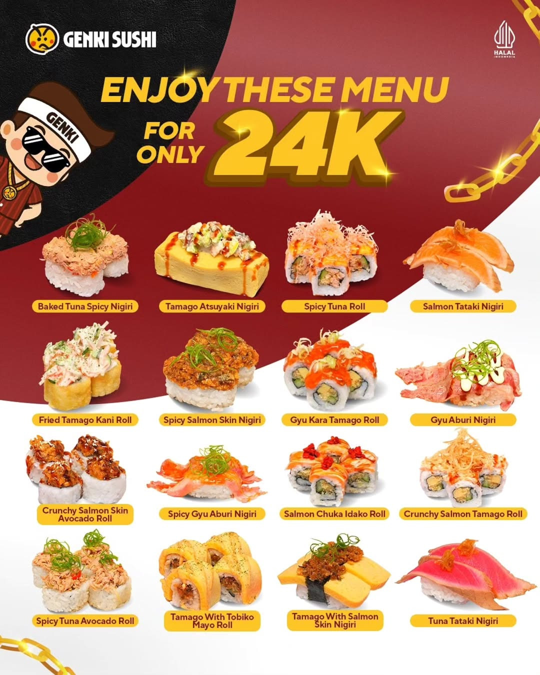Promo Genki Sushi Hanya Rp 24K/Plate - Image 1